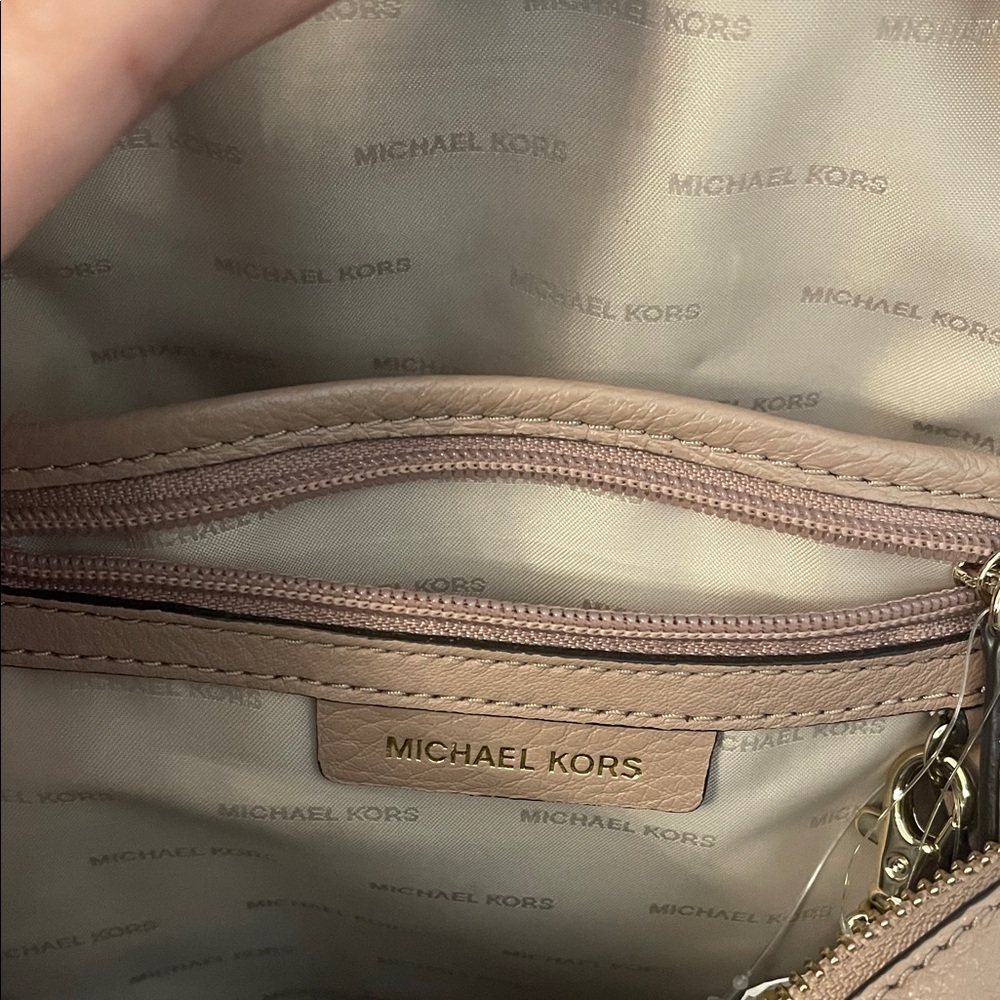 Michael Kors Rhea Medium Color-Block Pebbled Leather Backpack - Picture 4 of 10